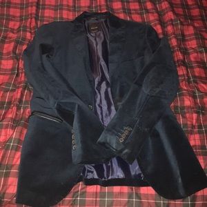 Blue velvet blazer